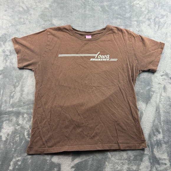 Tops - Vintage Iowa Hawkeyes Shirt Womens Large Brown Tee 90s Cropped Style !READ!